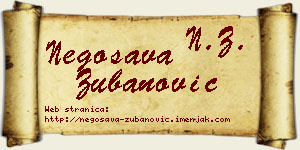 Negosava Zubanović vizit kartica